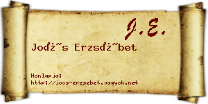 Joós Erzsébet névjegykártya