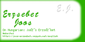 erzsebet joos business card
